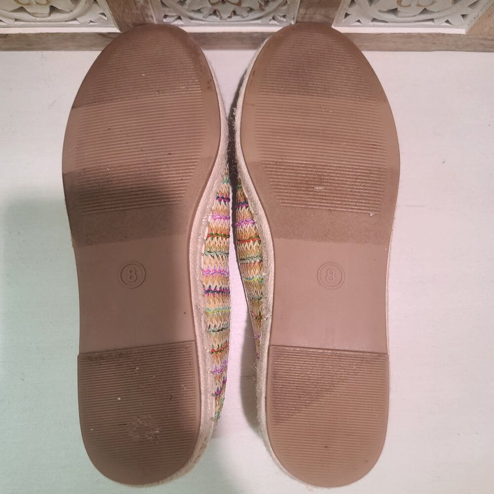 Universal Thread Womens Sz 8 Striped Espadrille Flats Casual Boho Comfy Shoes - Picture 7 of 8